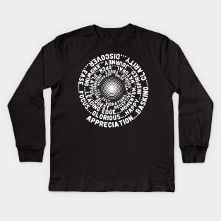 ABC FEEL GOOD Vortex Abraham-Hicks Inspired Typography Law of Attraction Kids Long Sleeve T-Shirt